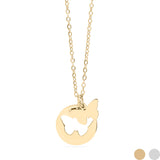 Gold cutout butterfly necklace