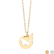 Gold cutout butterfly necklace