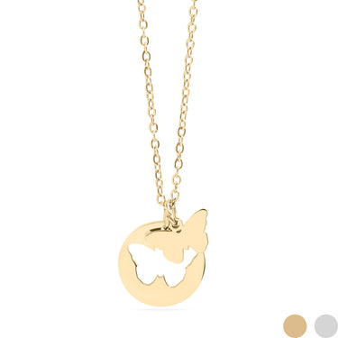 Gold cutout butterfly necklace