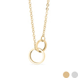 18K Gold PVD Stainless Steel Intertwined Rings Necklace / CHN0078