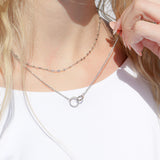 18K Gold PVD Stainless Steel Intertwined Rings Necklace / CHN0078