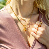 18K Gold PVD Engravable Paperclip Necklace with Carabiner Gold