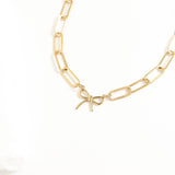 18K Gold PVD Paperclip Connector Chain Necklace