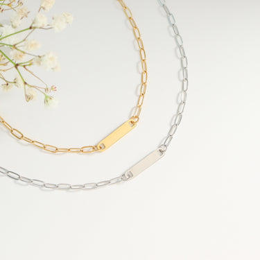 Stainless Steel Engravable Blank Connector Bar Charm 