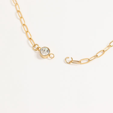 18K Gold PVD Stainless Steel Birthstone Connector Charm
