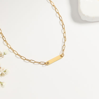 18K Gold PVD Paperclip Connector Chain Necklace