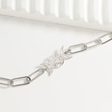 Stainless Steel Paperclip Connector Chain Necklace