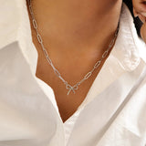 Stainless Steel Paperclip Connector Chain Necklace