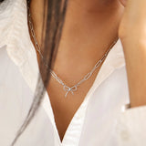 Stainless Steel Paperclip Connector Chain Necklace