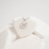 Stainless Steel Stone Butterfly Pendant Necklace