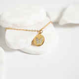 Stone Butterfly Pendant Necklace Lifestyle