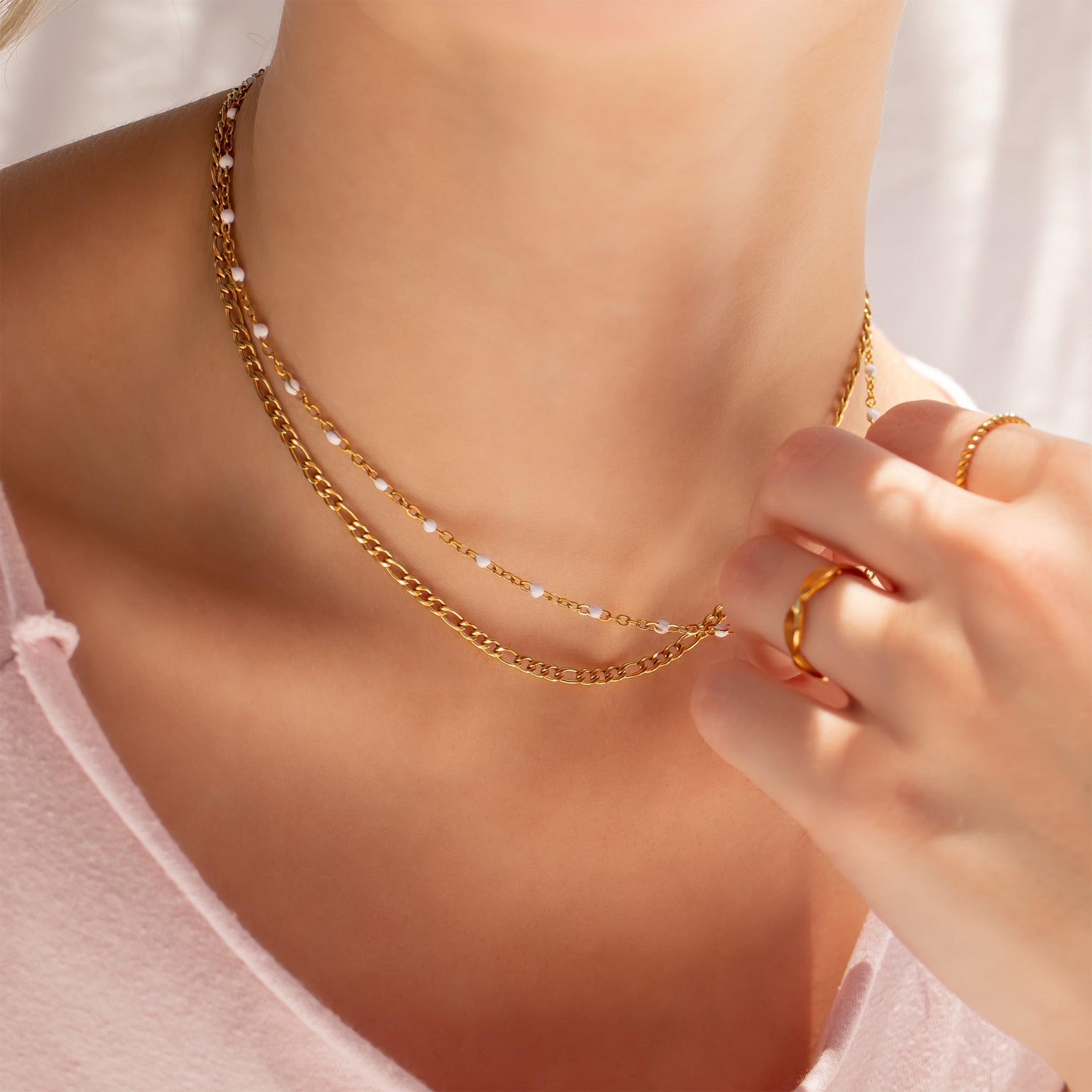 Confetti White Chain Necklace