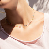 Multi Confetti Chain Necklace