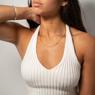 Stainless Steel Satellite Bar Chain Necklace