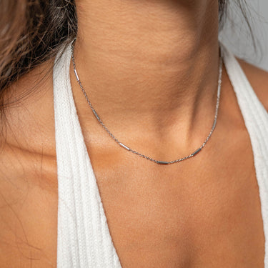 Stainless Steel Satellite Bar Chain Necklace