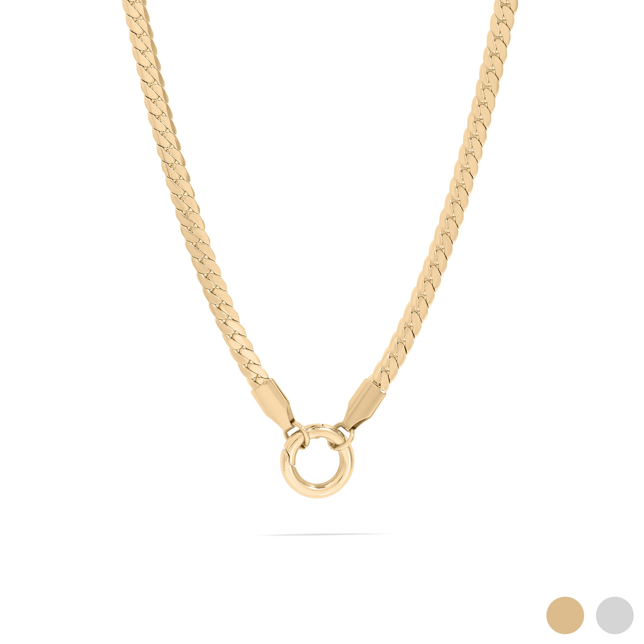 Curb Chain Charm Holder Necklace