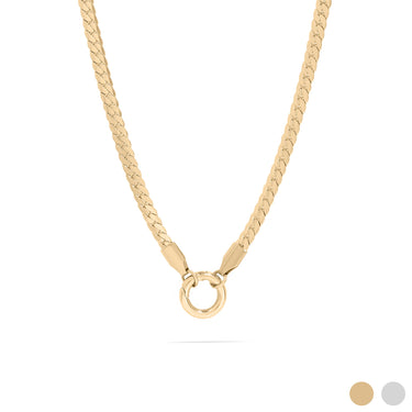 Curb Chain Charm Holder Necklace