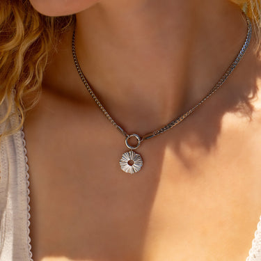 Curb Chain Charm Holder Necklace