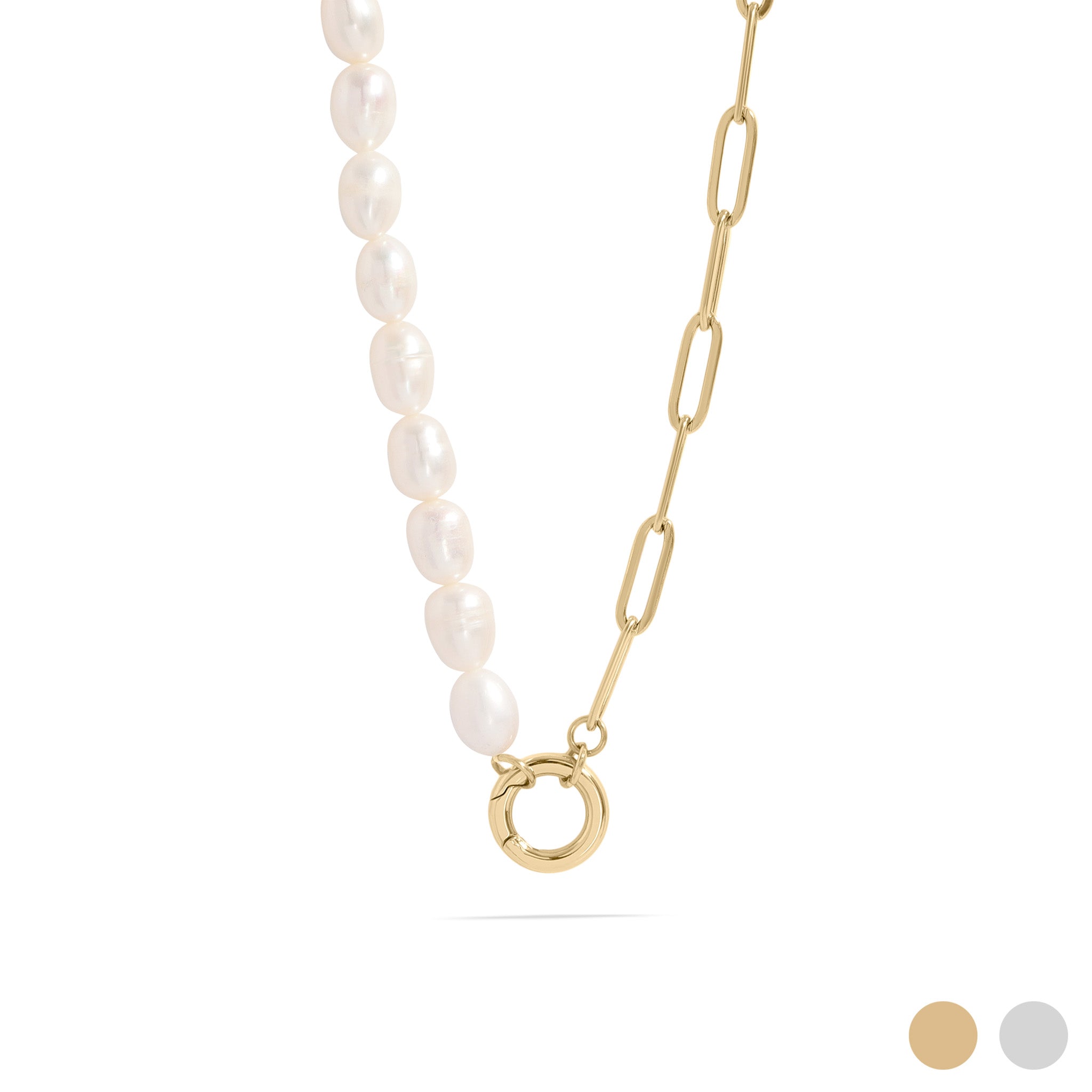 Freshwater Pearl Paperclip Split Chain