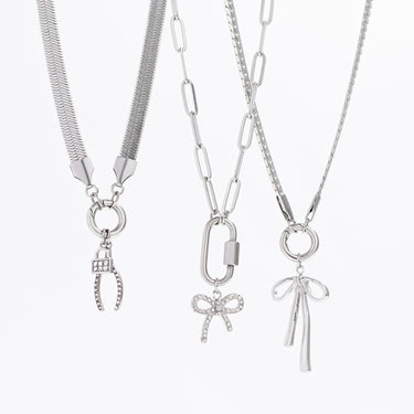 Curb Chain Charm Holder Necklace