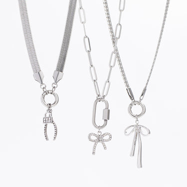 Herringbone Charm Holder Necklace 