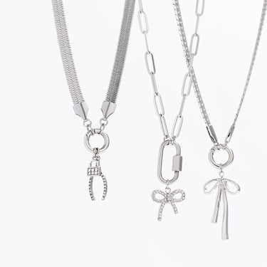 Stainless Steel Padlock with Stone Charm