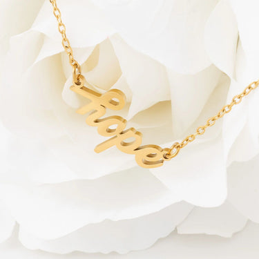 Wholesale jewelry 18K Gold PVD Stainless Steel Hope Necklace- gold studio 