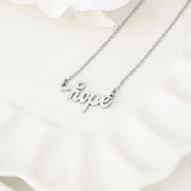 Wholesale jewelry 18K Gold PVD Stainless Steel Hope Necklace- stainless studio