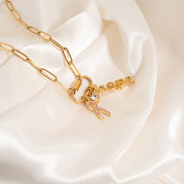 Cancer Awareness Carabiner Necklace