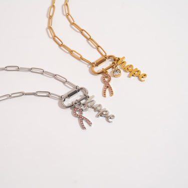 Cancer Awareness Carabiner Necklace