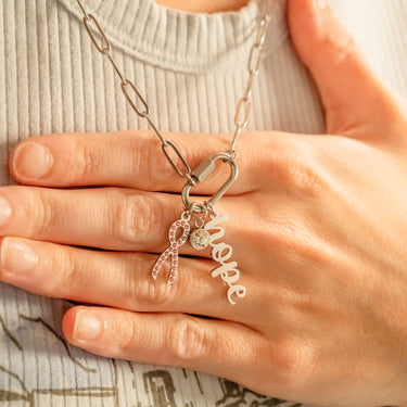 Cancer Awareness Carabiner Necklace
