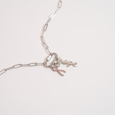 Cancer Awareness Carabiner Necklace
