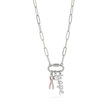 Cancer Awareness Carabiner Necklace