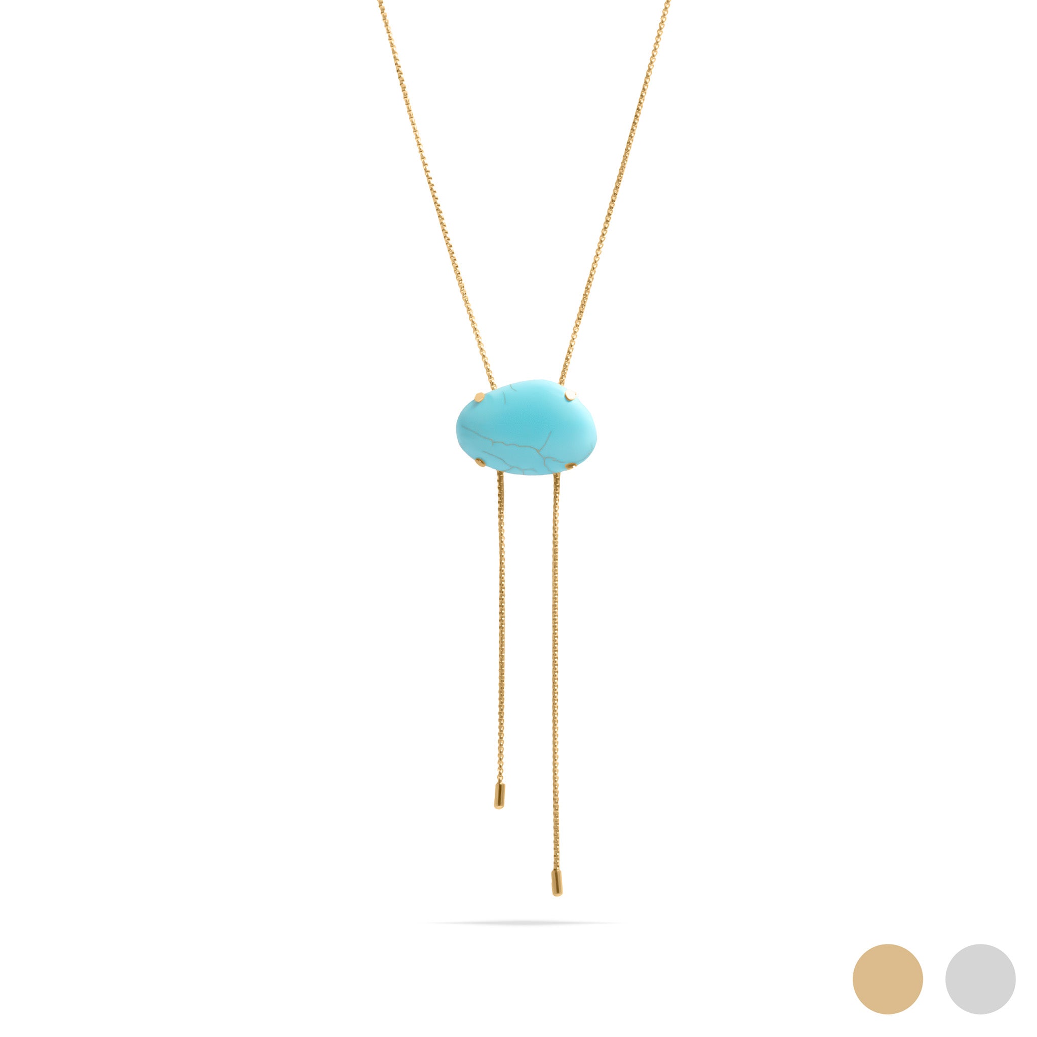 Turquoise Charm Bolo Necklace