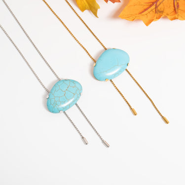 Turquoise Charm Bolo Necklace