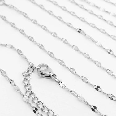 Silver Full Body Chain Lip Chain with clasp on a white background