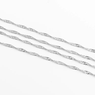 Silver chain Singapore Belly Chain on a white background