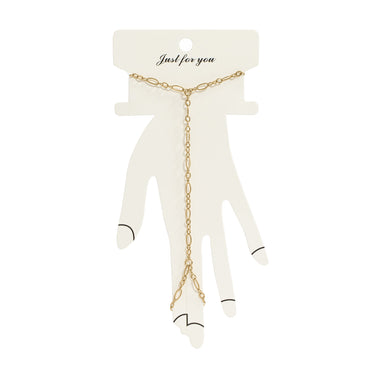Gold Hammered Oval Hand Chain