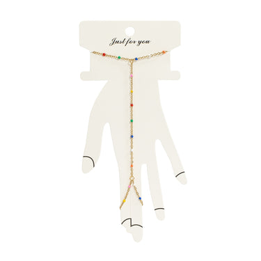 Gold Multicolor Satellite Hand Chain on Packaging
