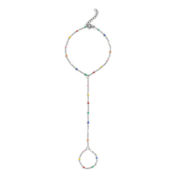 Silver Multicolor Satellite Hand Chain