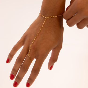 Gold Lip Hand Chain