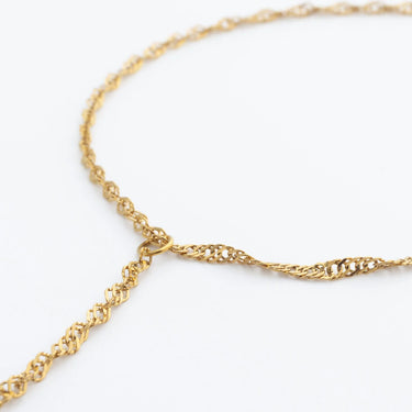 Gold Singapore Hand Chain on a white background