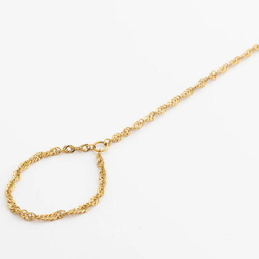 Gold Singapore Hand Chain on a white background