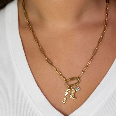 Gold Western Carabiner Necklace