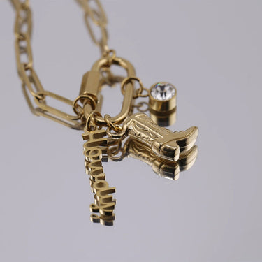 Gold Western Carabiner Necklace
