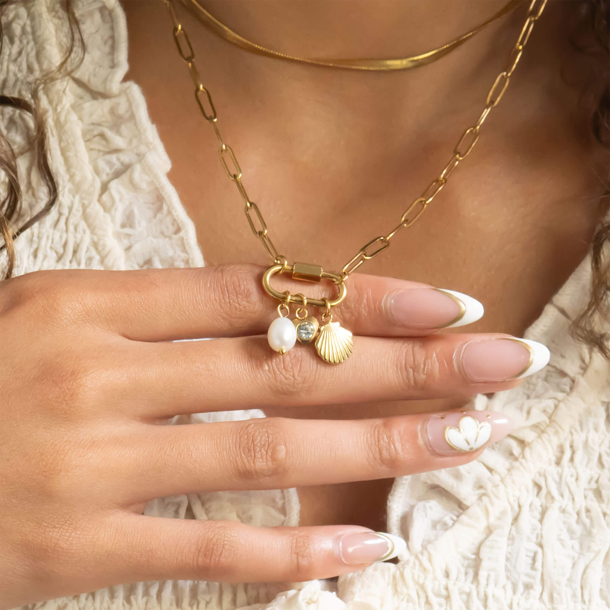 Sea Shell Carabiner Necklace