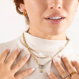 Wholesale jewelry Mixed Metal Double Chain Charm Holder Necklace- model 