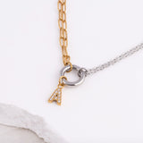Wholesale jewelry Mixed Metal Double Chain Charm Holder Necklace- studio 