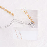 Wholesale jewelry Mixed Metal Double Chain Charm Holder Necklace- studio 