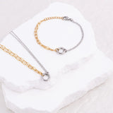 Wholesale jewelry Mixed Metal Double Chain Charm Holder Necklace- studio 